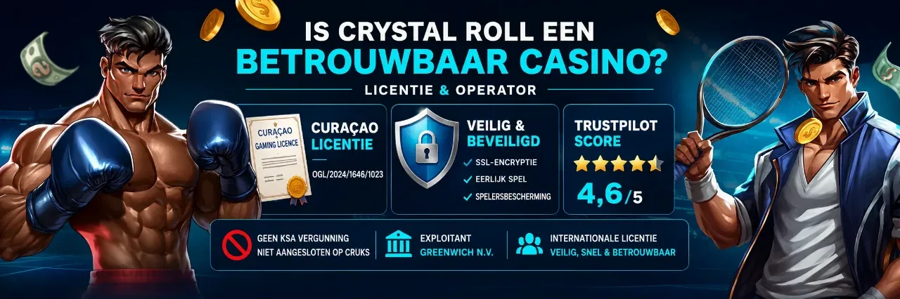Curacao licentiedocument en beveiligingsschild van Crystal Roll operator Greenwich N.V.