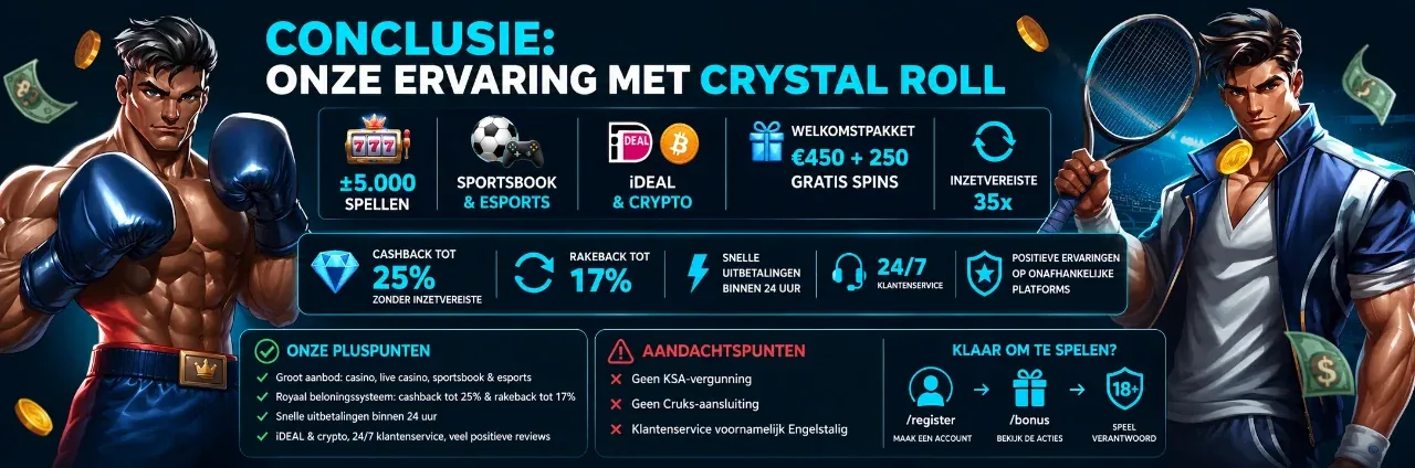 Crystal Roll casino en sportsbook in één account