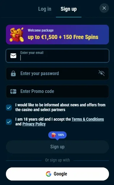 Registratie- en inlogscherm van Crystal Roll met e-mailadres